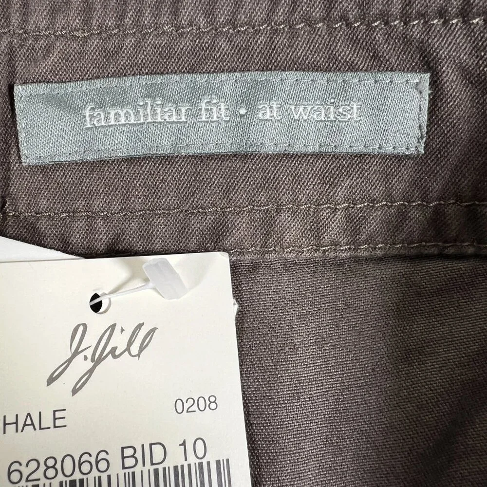 NEW J.Jill Womens Brown Drawstring Waist Wide Leg Cropped Utility Pants Size 10 - Picture 5 of 12